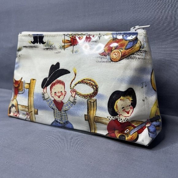 Medium Box Cowboy Coin Purse Tote By Chick Pea, Zip Up. Made In Australia. - Picture 2 of 6